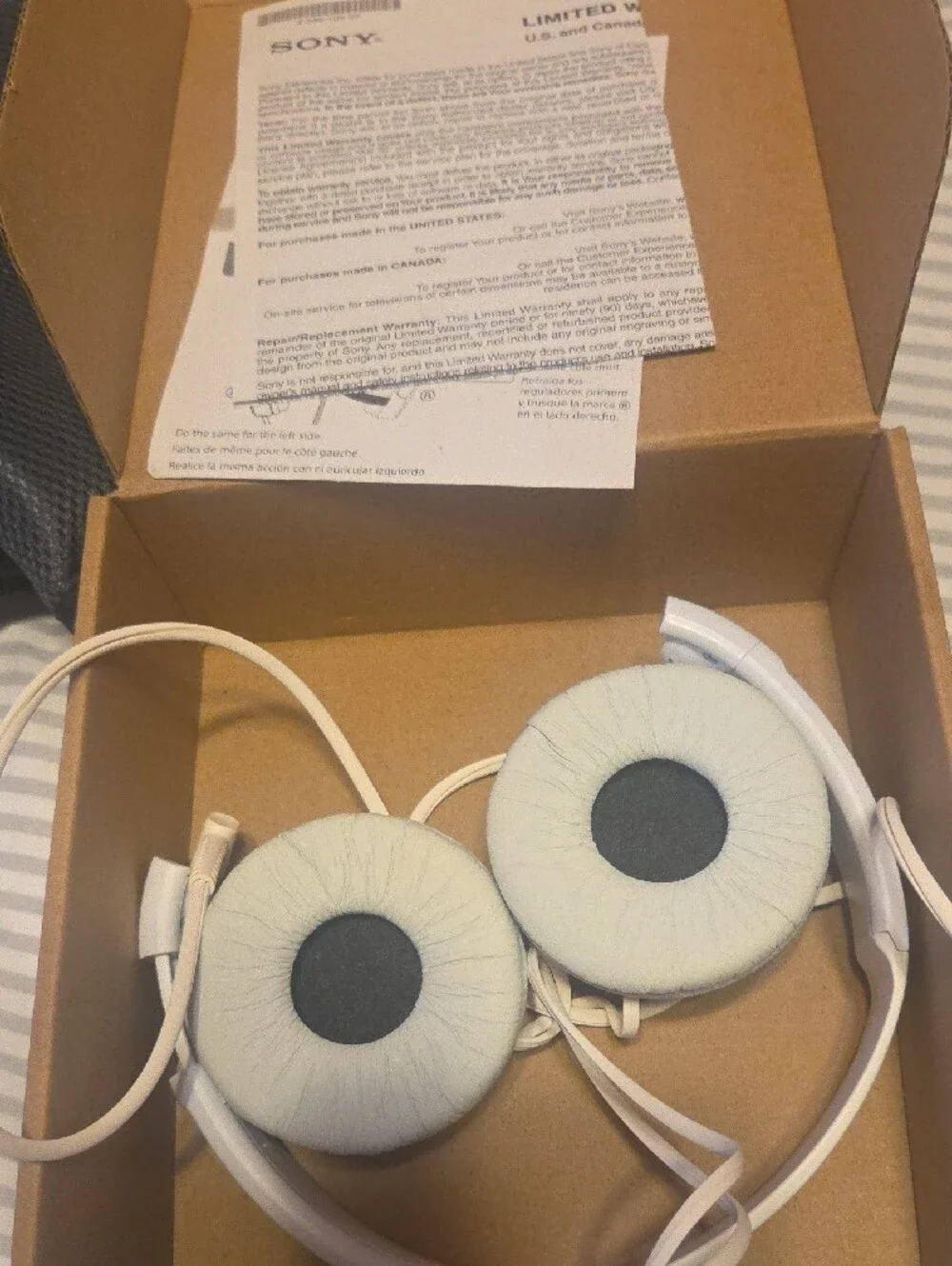 Sony White Foldable On-Ear Headphones